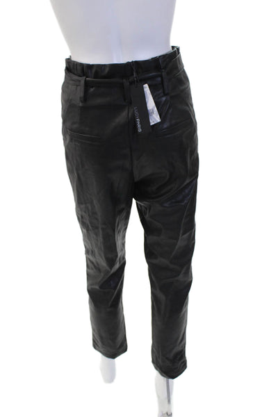 Lucy Paris Womens Paperbag Ankle Pants Black Drawstring Polyester Biker Size S