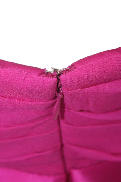 Marchesa Notte Women Pink Bodycon Mini Dress Silk Spandex Hook Eye Size 8