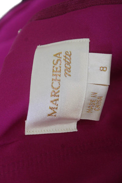 Marchesa Notte Women Pink Bodycon Mini Dress Silk Spandex Hook Eye Size 8