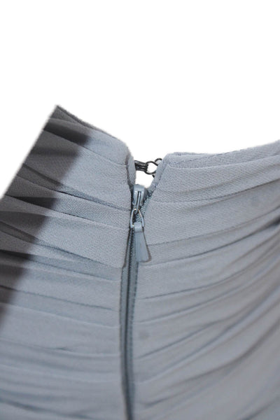 Monique Lhuillier Women Maxi Dress Gray V Neck Sleeveless Long Size 0