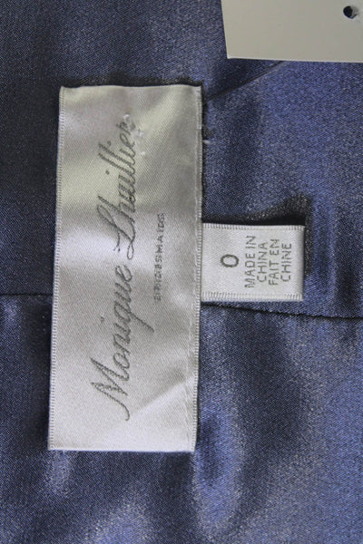 Monique Lhuillier Women Maxi Dress Gray V Neck Sleeveless Long Size 0