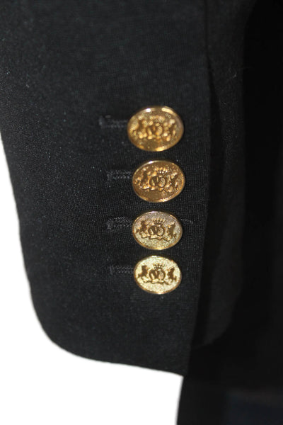 Drew Women Classic Black V-Neck Button Front Blazer Long Sleeve Size S