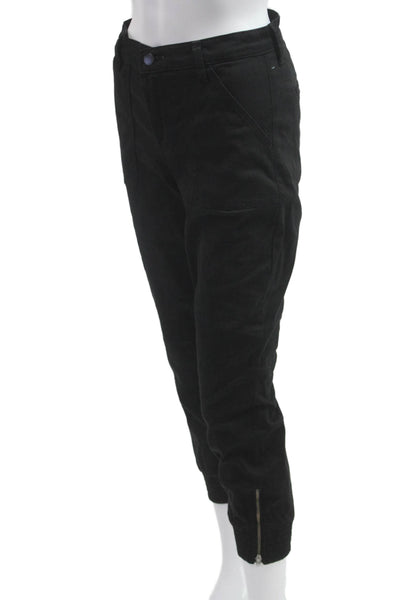 J Brand Women Ankle Jogger Pants Black Button Closure Size S