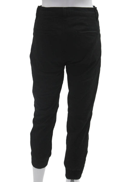 J Brand Women Ankle Jogger Pants Black Button Closure Size S