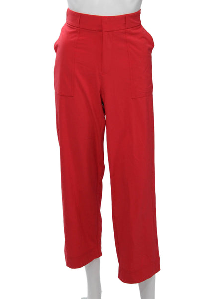 Athleta Womens Red Cropped Pants Recycled Polyester Spandex Size 10