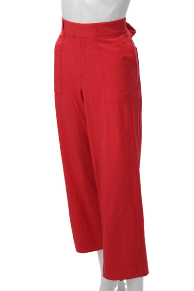 Athleta Womens Red Cropped Pants Recycled Polyester Spandex Size 10