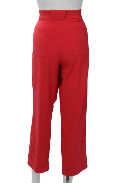 Athleta Womens Red Cropped Pants Recycled Polyester Spandex Size 10