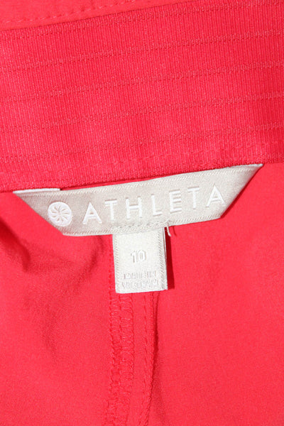 Athleta Womens Red Cropped Pants Recycled Polyester Spandex Size 10