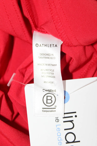 Athleta Womens Red Cropped Pants Recycled Polyester Spandex Size 10