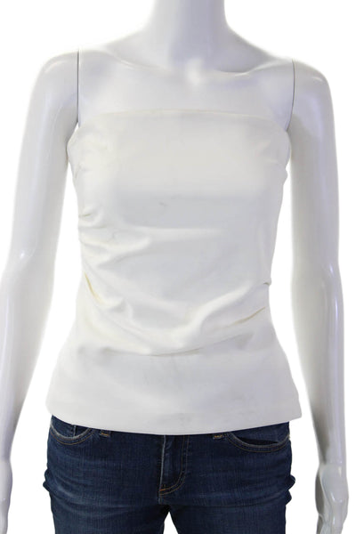 Zara Women Basic White Sleeveless Tank 100% Polyester Zip Closure Size S