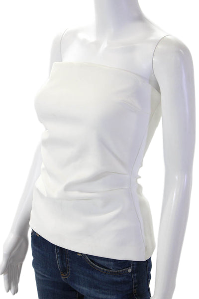 Zara Women Basic White Sleeveless Tank 100% Polyester Zip Closure Size S