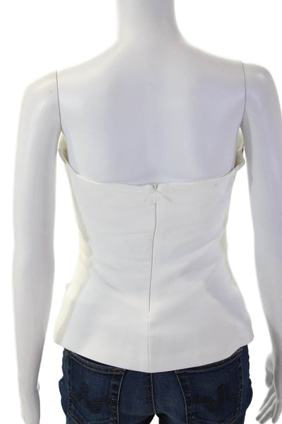 Zara Women Basic White Sleeveless Tank 100% Polyester Zip Closure Size S
