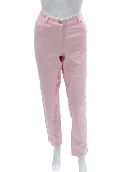 J. Mclaughlin Women Pink Cropped Ankle High Rise Pants Size 10