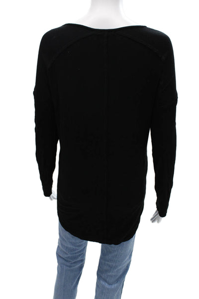 Bordeaux Womens Basic V-Neck Black Long Sleeve Sweater 94% Rayon Size M