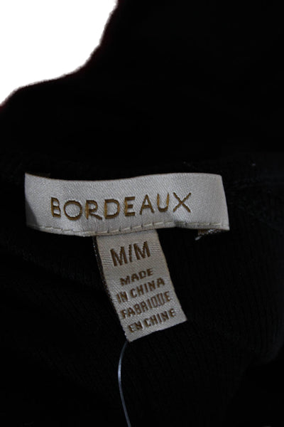 Bordeaux Womens Basic V-Neck Black Long Sleeve Sweater 94% Rayon Size M