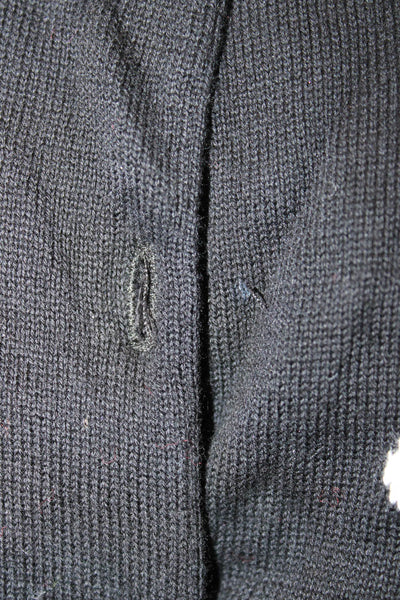 Talbots Womens Black Polka Dot Pima Cotton Cardigan Button Long Sleeve Size S