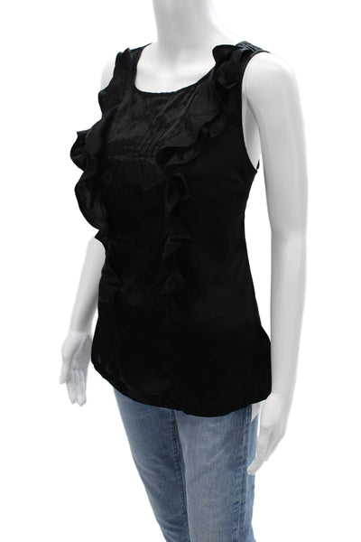 BR Womens Black Sleeveless Round Neck Blouse Rayon Spandex Solid Size M