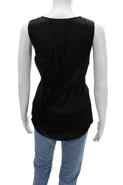BR Womens Black Sleeveless Round Neck Blouse Rayon Spandex Solid Size M