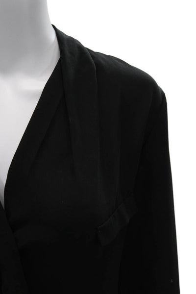 Joan Vass Women Basic Black Long Sleeve Blouse Size S