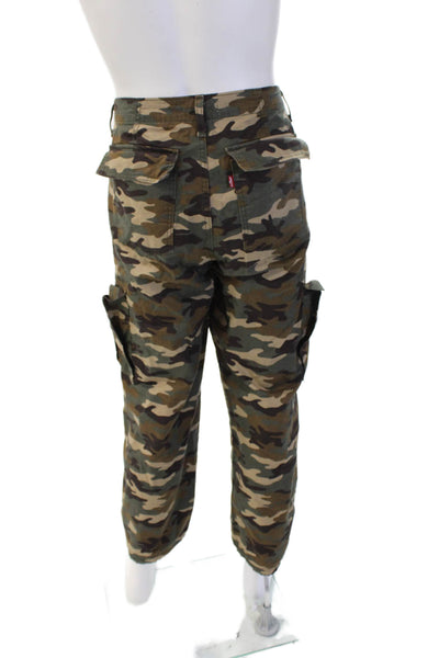 Levis Mens Black Camo Cargo Pants 100% Cotton Button Size 31