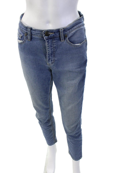 Free People Women Ankle Cropped Jeans Blue Size 27