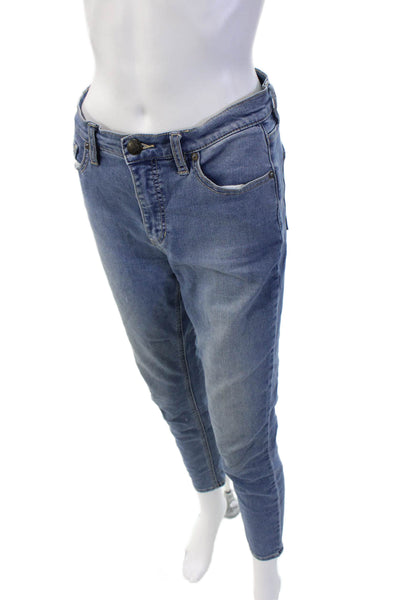Free People Women Ankle Cropped Jeans Blue Size 27