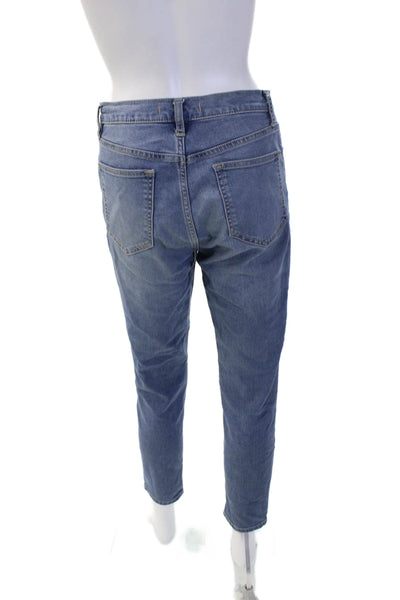 Free People Women Ankle Cropped Jeans Blue Size 27