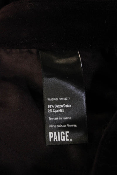 Paige Unisex Jeans Black Mid Rise Button Fly Stretch 32 Inseam Size 29