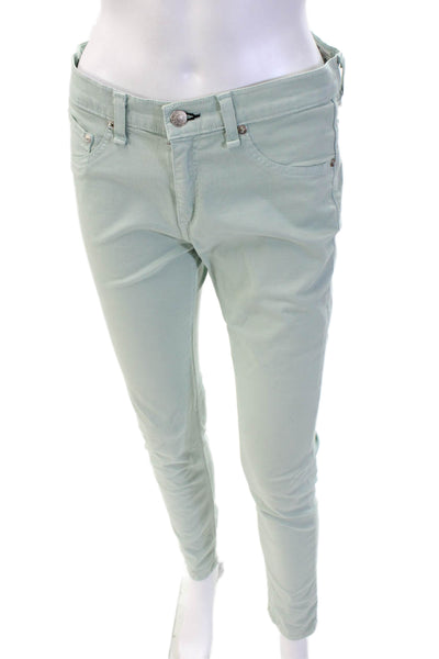 Rag & Bone Jean Women Ankle Chino Pants Green Cotton Blend Size 29