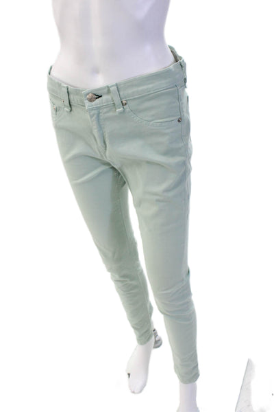 Rag & Bone Jean Women Ankle Chino Pants Green Cotton Blend Size 29