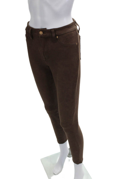 7 For All Mankind Womens Ankle Jeggings Brown Cowboy Size 27