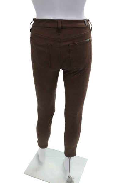 7 For All Mankind Womens Ankle Jeggings Brown Cowboy Size 27