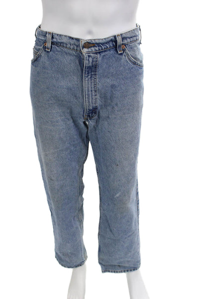 Levis Mens Straight Jeans Blue 100% Cotton Big Tall Size 38