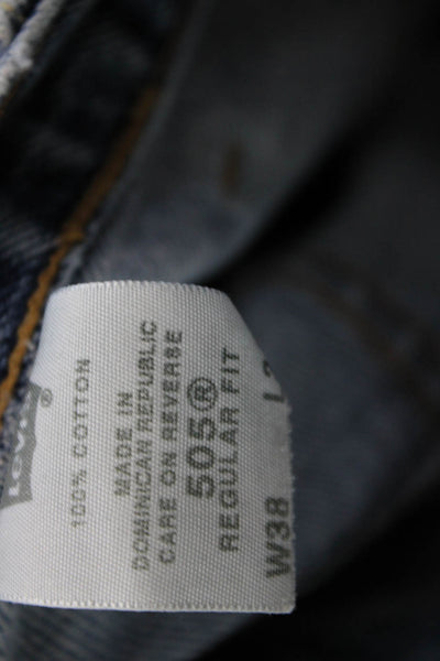 Levis Mens Straight Jeans Blue 100% Cotton Button Fly 90s Big & Tall Size 38