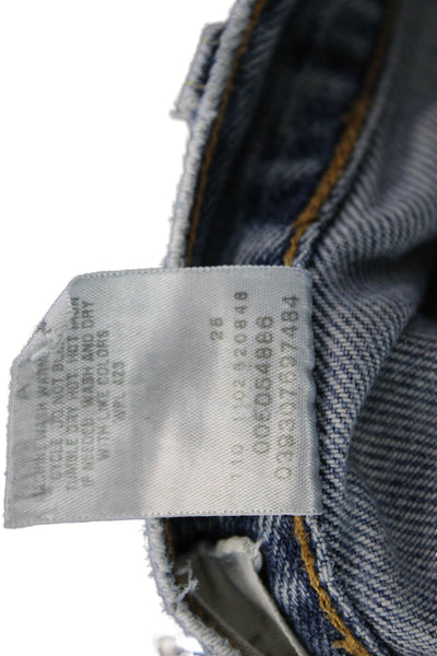 Levis Mens Straight Jeans Blue 100% Cotton Button Fly 90s Big & Tall Size 38