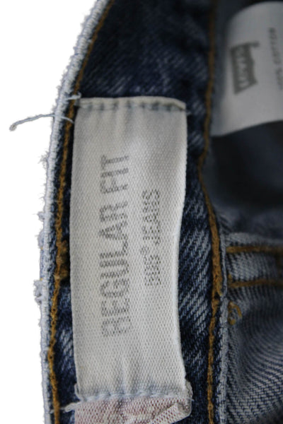 Levis Mens Straight Jeans Blue 100% Cotton Button Fly 90s Big & Tall Size 38