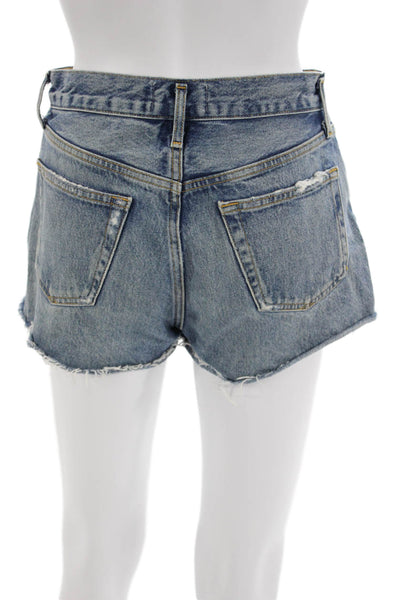 Agolde Unisex 90s Blue 100% Organic Cotton Button Fly Shorts Size 24