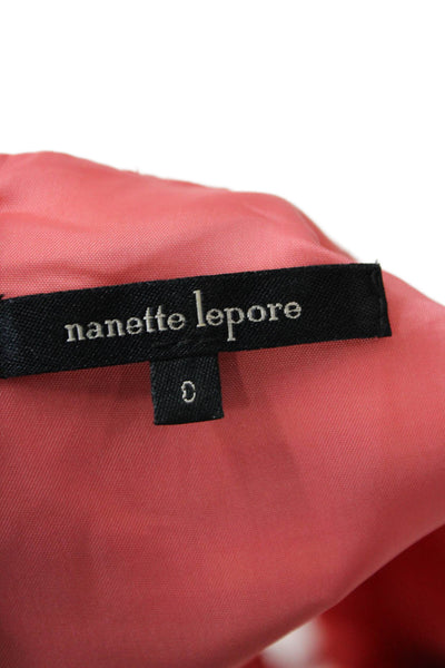 Nanette Lepore Womens Fit & Flare Sundress Pink Silk Check Knee Length Size 0