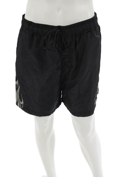 Stampd Mens Biker Graphic Drawstring Black Polyester Shorts Size L
