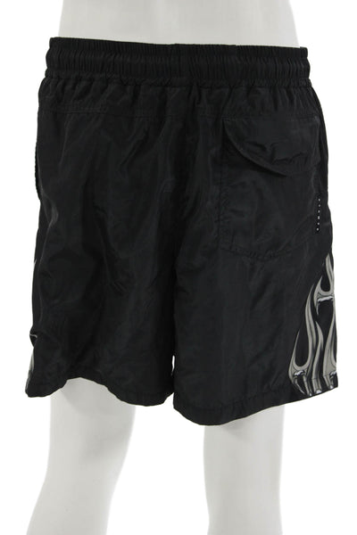 Stampd Mens Biker Graphic Drawstring Black Polyester Shorts Size L