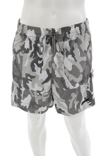 Stampd Mens Cargo Camo Drawstring Gray Polyester Shorts Size L