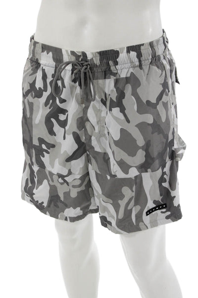 Stampd Mens Cargo Camo Drawstring Gray Polyester Shorts Size L