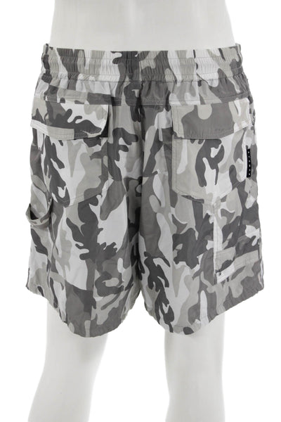 Stampd Mens Cargo Camo Drawstring Gray Polyester Shorts Size L