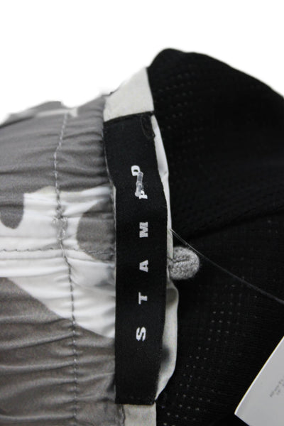 Stampd Mens Cargo Camo Drawstring Gray Polyester Shorts Size L