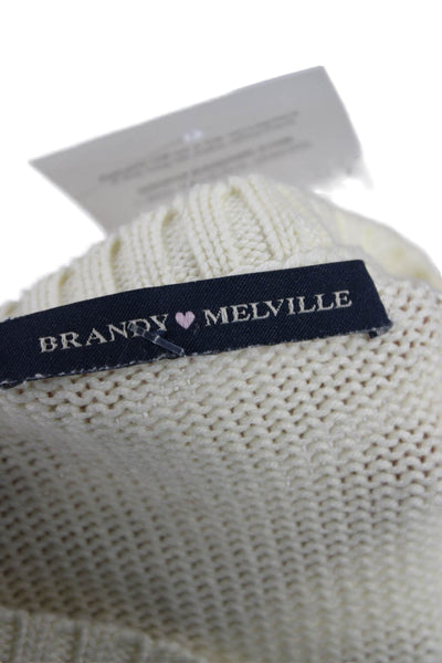 Brandy Melville Unisex Pullover Beige Crewneck Long Sleeve Size One Size