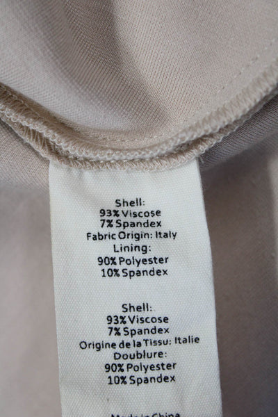 L Agence Women Sleeveless High Neck Tank Beige Hook Eye Viscose Spandex Size S