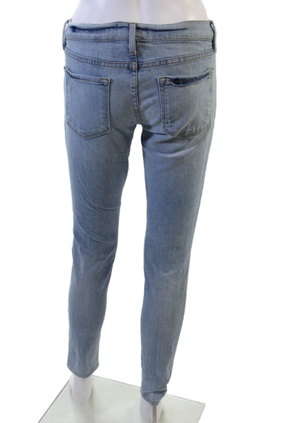 Frame Denim Women Ankle Skinny Jeans Light Blue Button Size 27