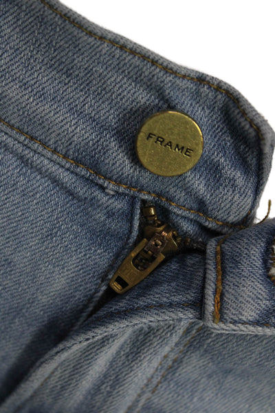 Frame Denim Women Ankle Skinny Jeans Light Blue Button Size 27