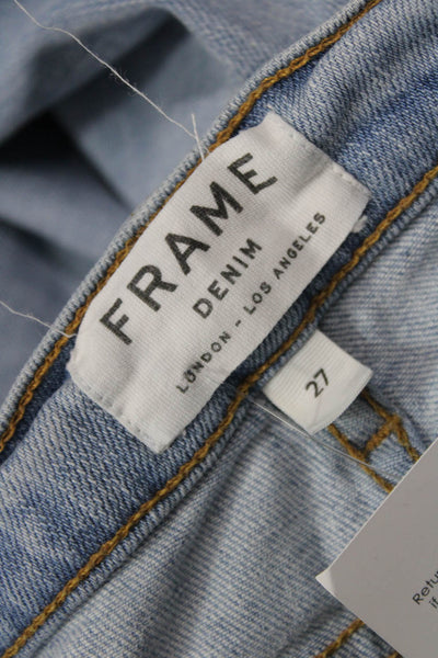 Frame Denim Women Ankle Skinny Jeans Light Blue Button Size 27