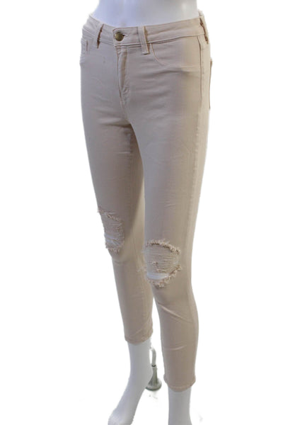 L Agence Womens Ankle Jegging High Rise Beige Size 26